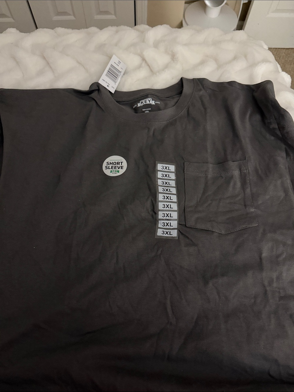 Men’s Short Sleeve Pocket Tee - Black - 3XL